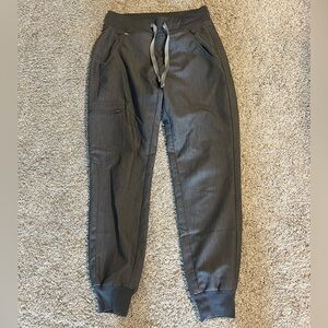 Figs Zamora Jogger Scrub Pants - Graphite with grey strings - XXS Petite